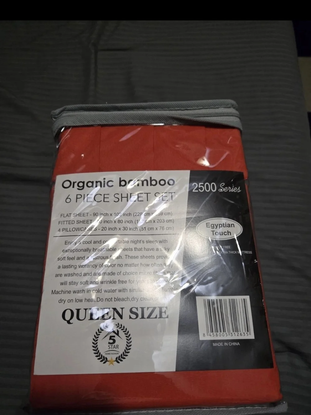 Organic Bamboo Ultra Plush 6-Piece Queen Sheet Set - Red